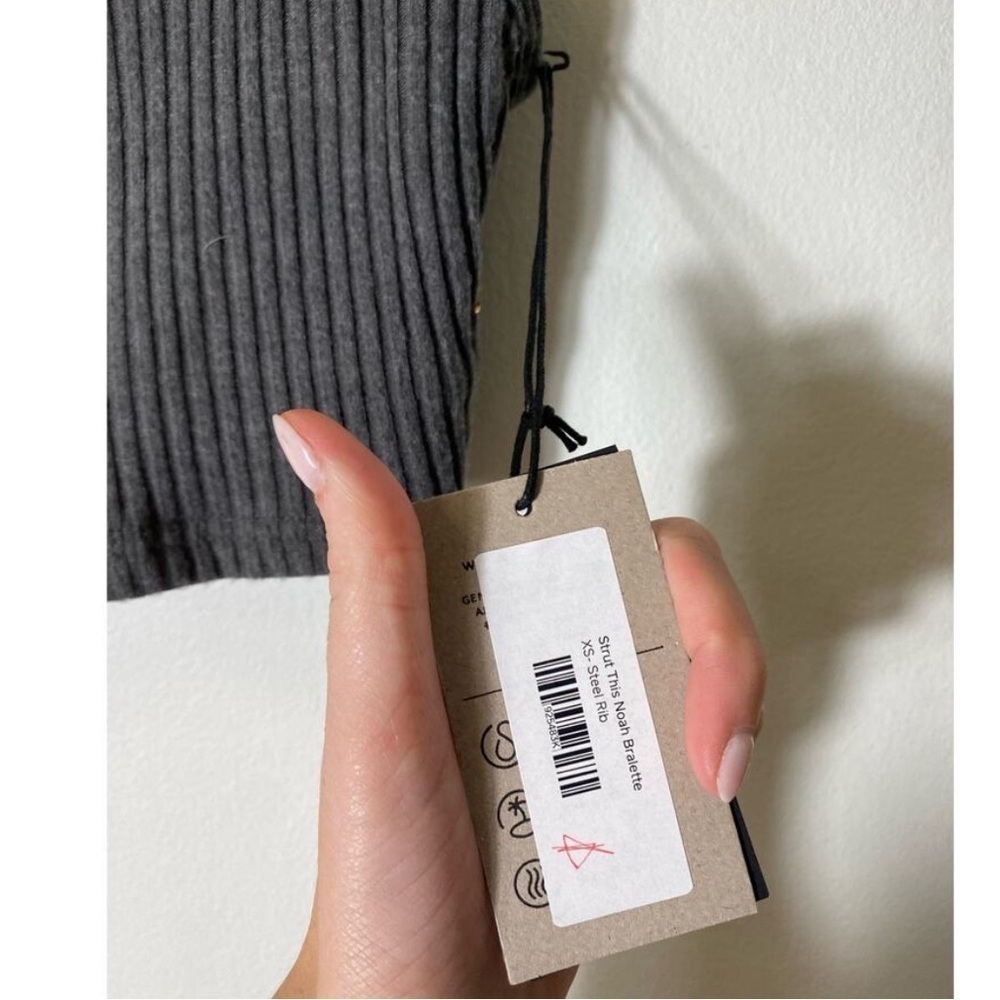 NWT strut this Noah gray ribbed tank bralette - Picture 4 of 4